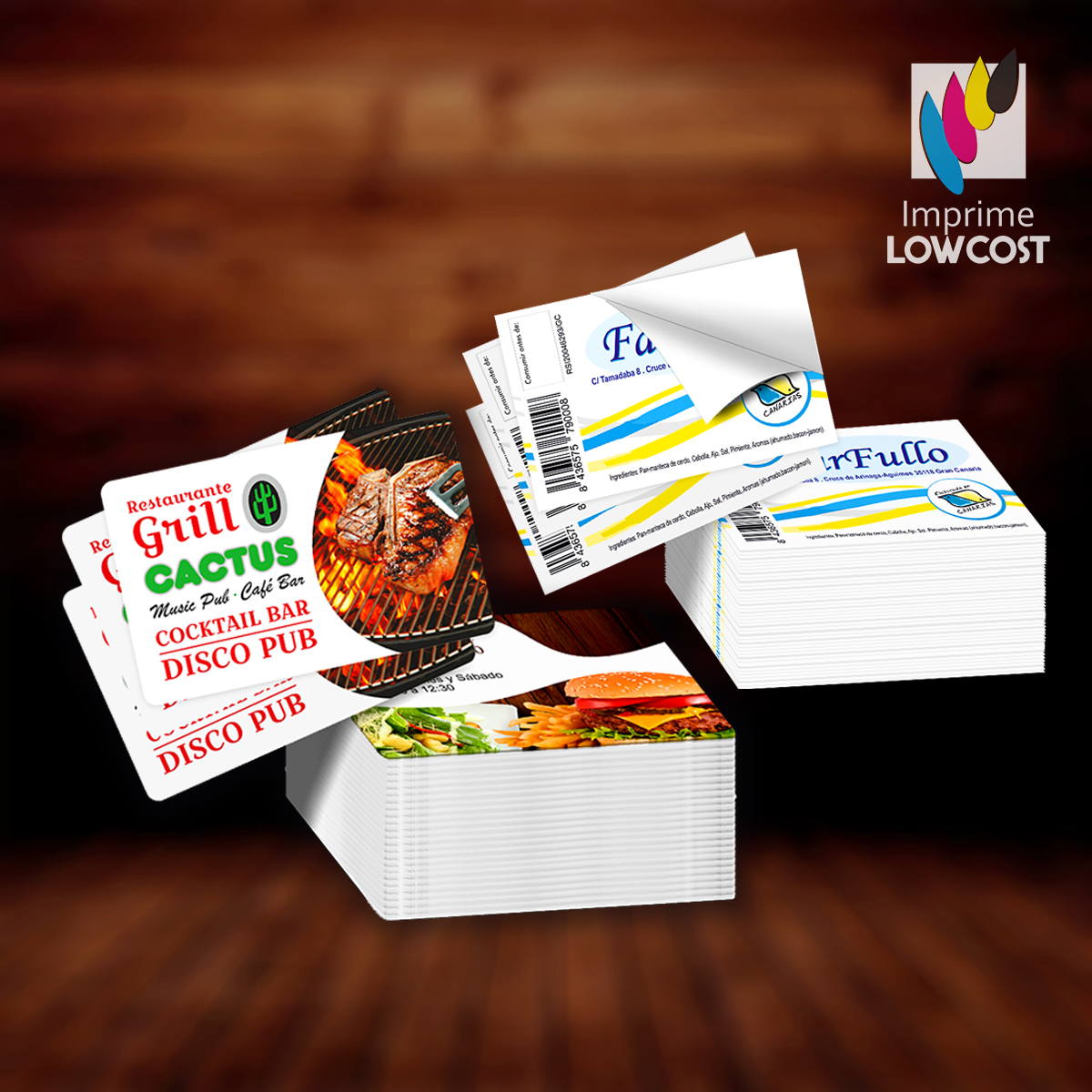 1.000 Pegatinas + 1.000 Tarjetas